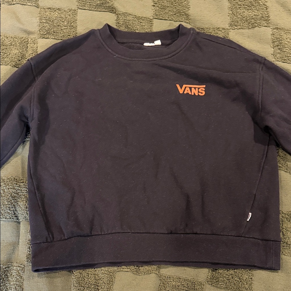 Vans Black Crop Top with Orange Logo
